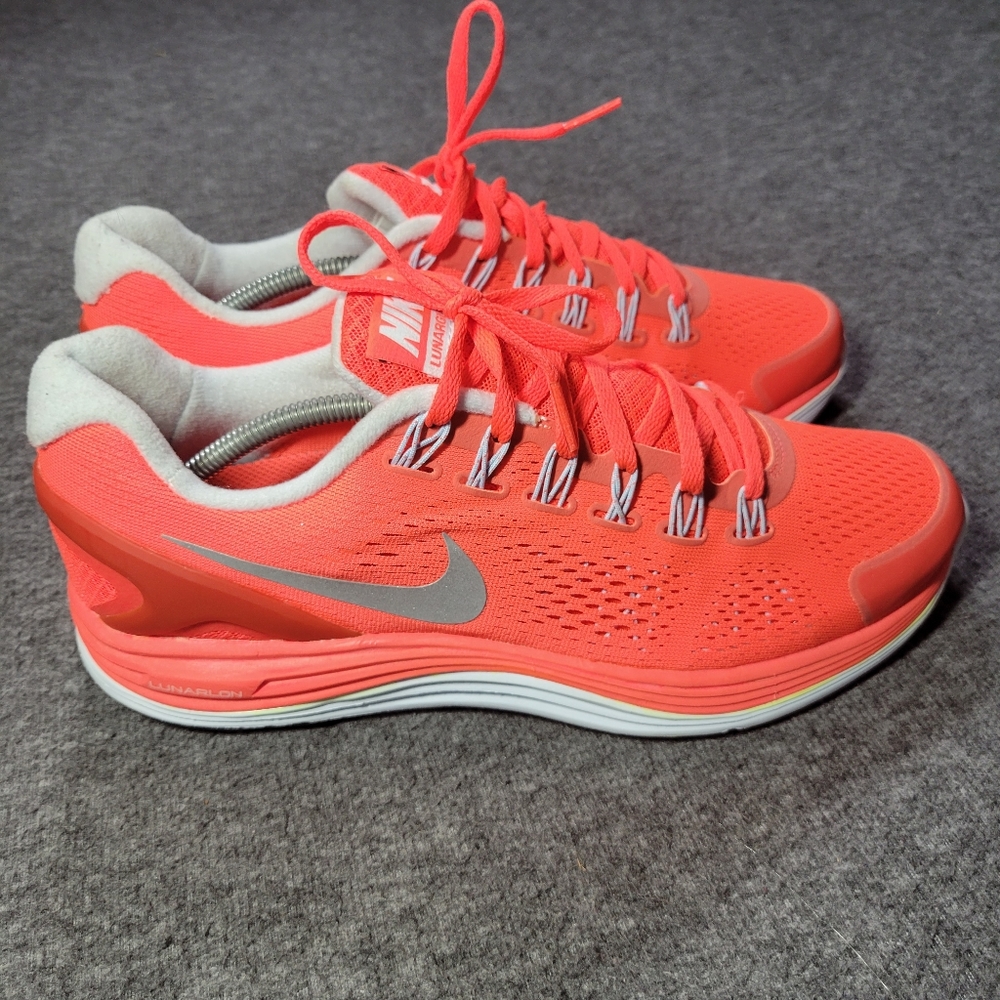 Nike Lunar Glide 4 Womens Size 11 Running Shoes Crimson Silver 3M 524978 604